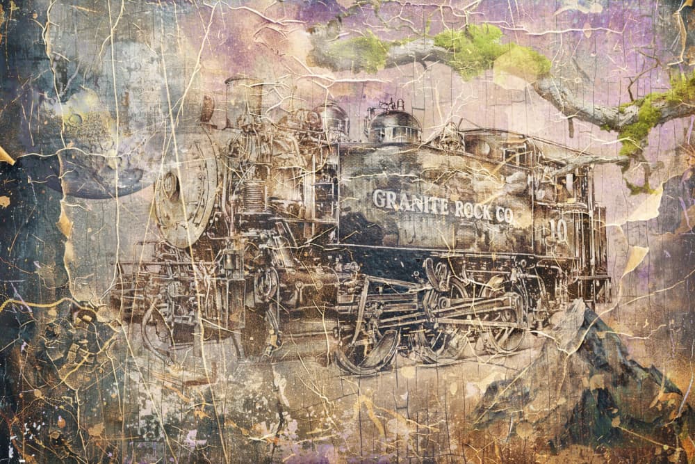 Granite Rock Steam Train by Rafal Kulik — canvas wall art