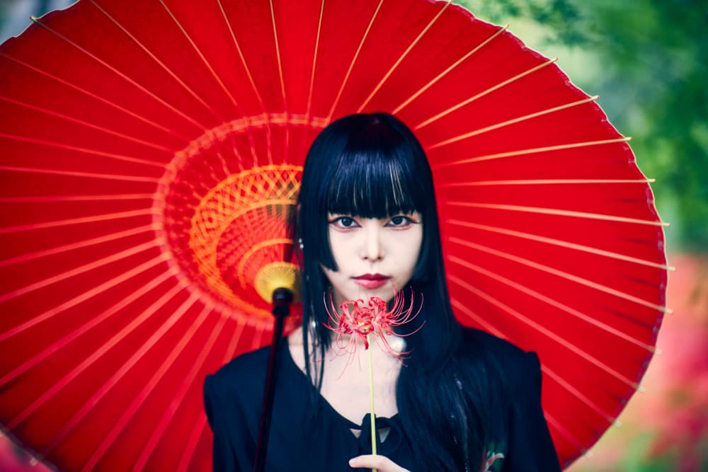 Red Umbrella Woman by hideaki sato — canvas wall art