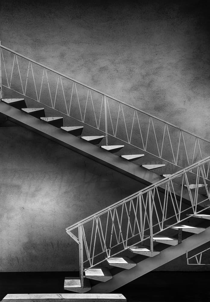 Geometric Staircase Lines by Roxana Labagnara — canvas wall art