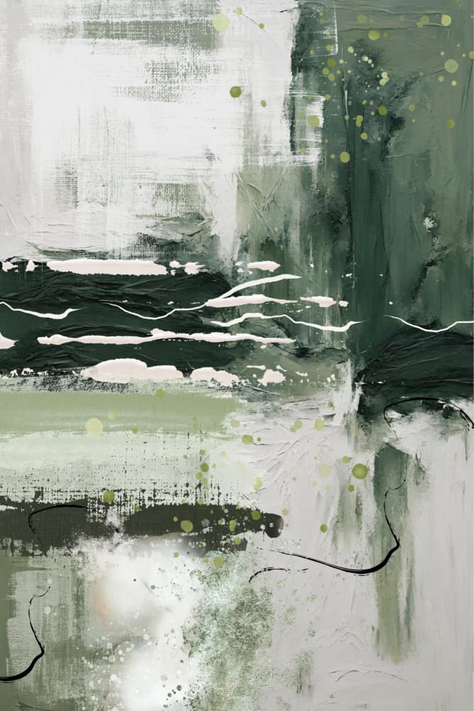Calming Green Abstract by Sally Ann Moss — canvas wall art