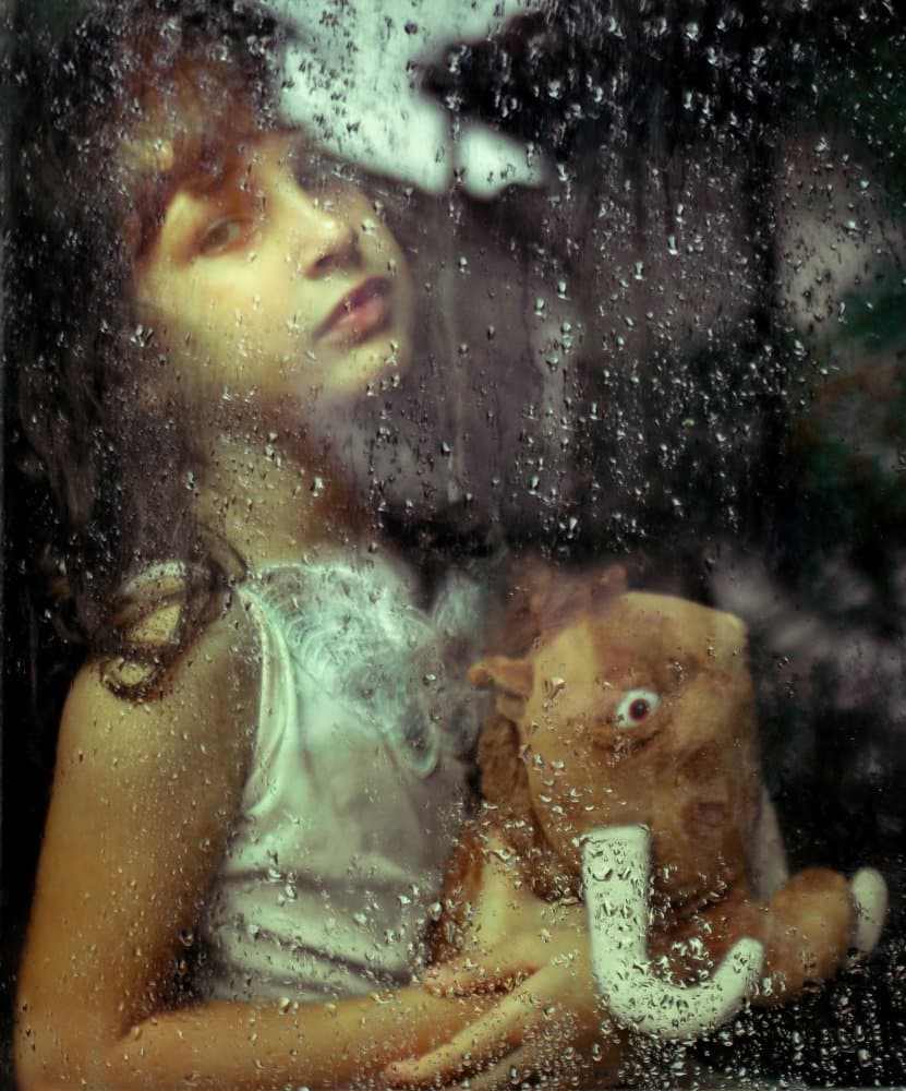 Pensive Girl Rainy Window by Bogdan-Adrian Deac — canvas wall art
