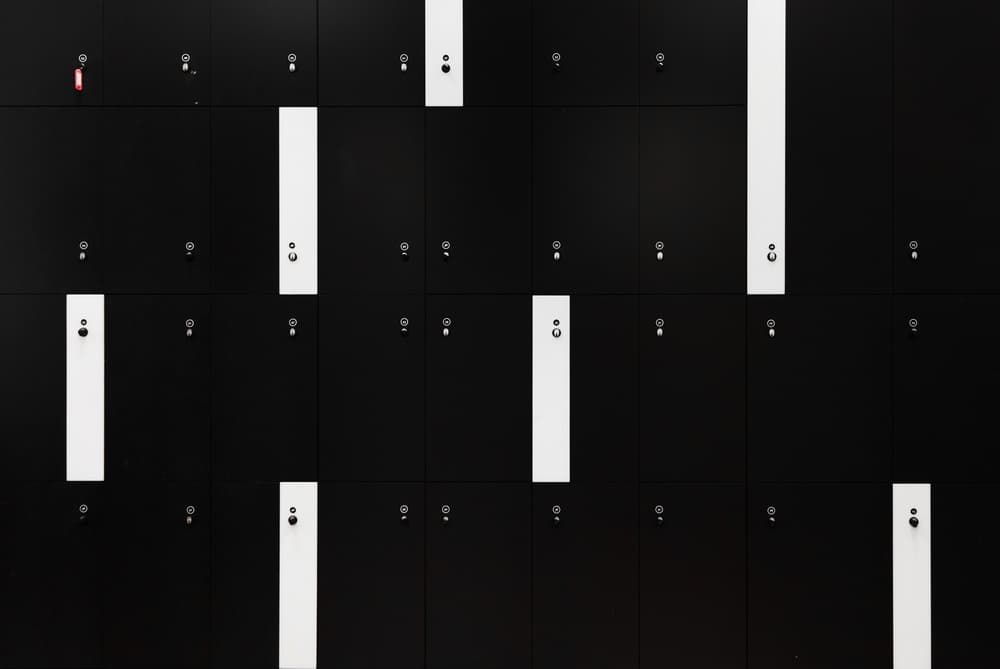 Monochrome Locker Pattern by Jeroen van de Wiel — canvas wall art