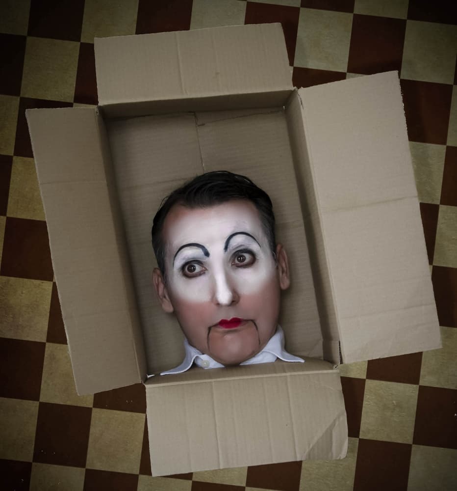 Surreal Mime Head by Silvia Guillet — canvas wall art