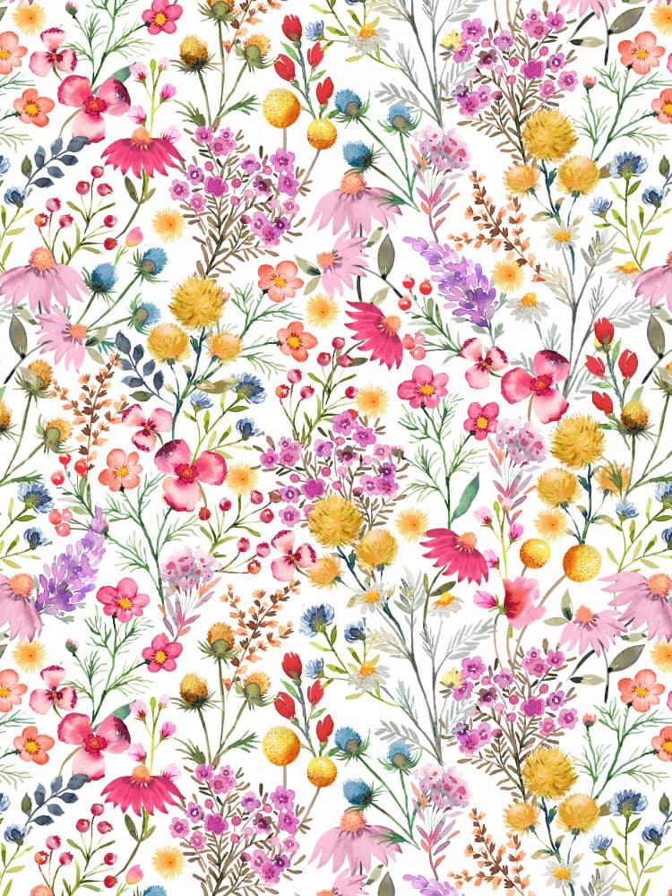 Vibrant Watercolor Wildflowers by Ninola Design — canvas wall art
