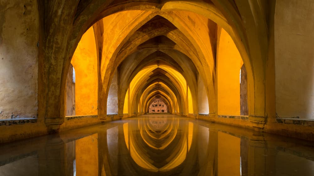 Reflecting Golden Arches by Jean Vandijck — canvas wall art