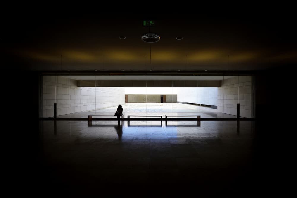 Lone Figure Bright Space by Jorge Pimenta — canvas wall art