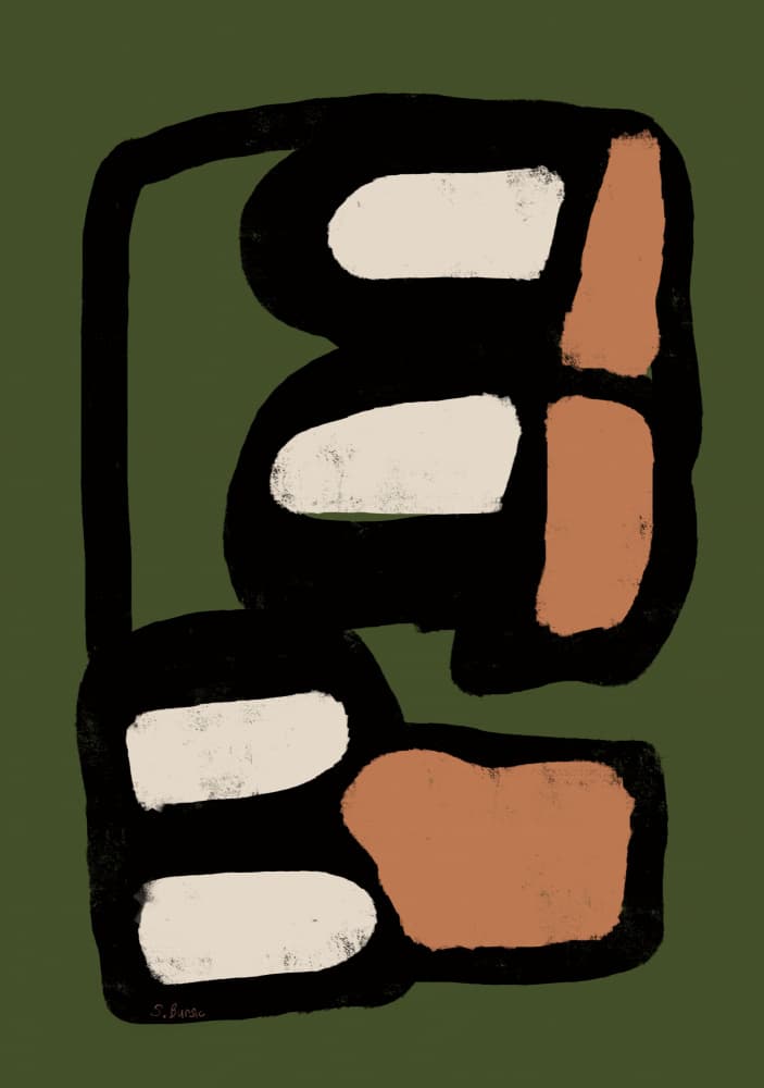 Earthy Abstract Blocks by Sharyn Bursic — canvas wall art