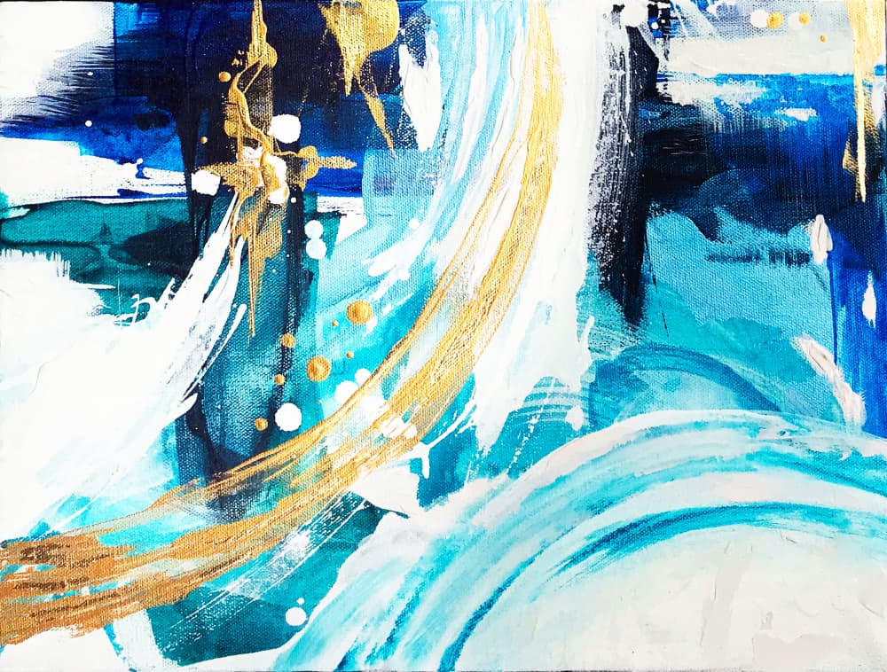 Oceanic Gold Abstract by Alyson Storms — canvas wall art