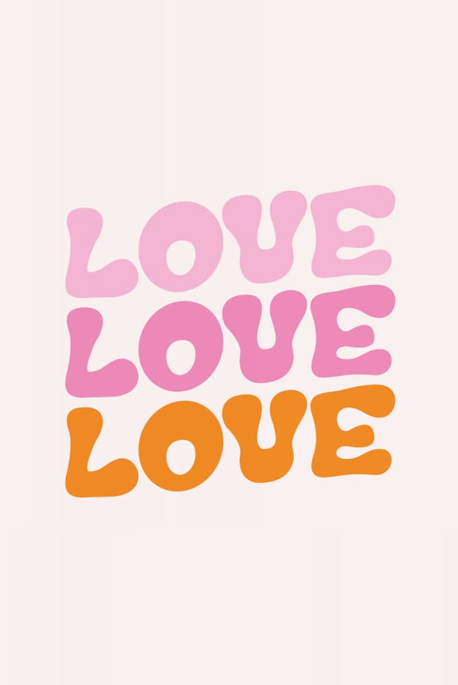 Triple Groovy Love by Oju Design — canvas wall art