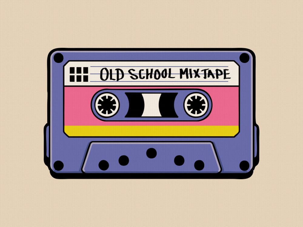 Old School Mixtape by Andreas Magnusson — canvas wall art