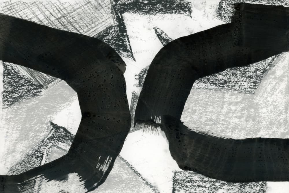Abstract Black Curves by cartissi — canvas wall art