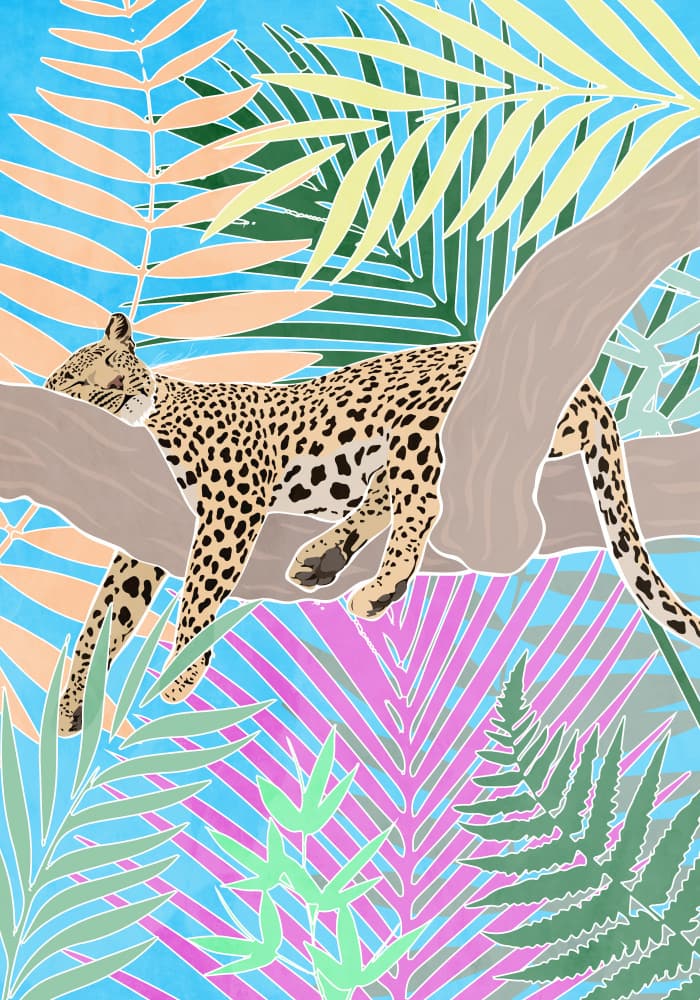 Sleeping Jungle Leopard by Sarah Manovski — canvas wall art