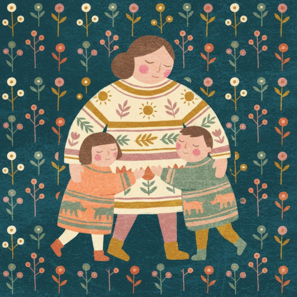 Loving Family Embrace by Emel Tunaboylu — canvas wall art