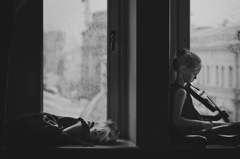 Rainy Window Serenade by Natalia Zhukova — canvas wall art