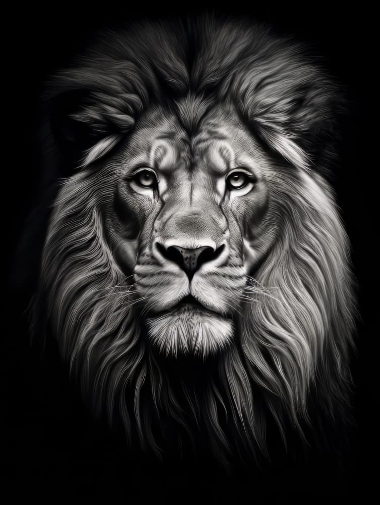 Regal Lion Gaze by Bilge Paksoylu — canvas wall art