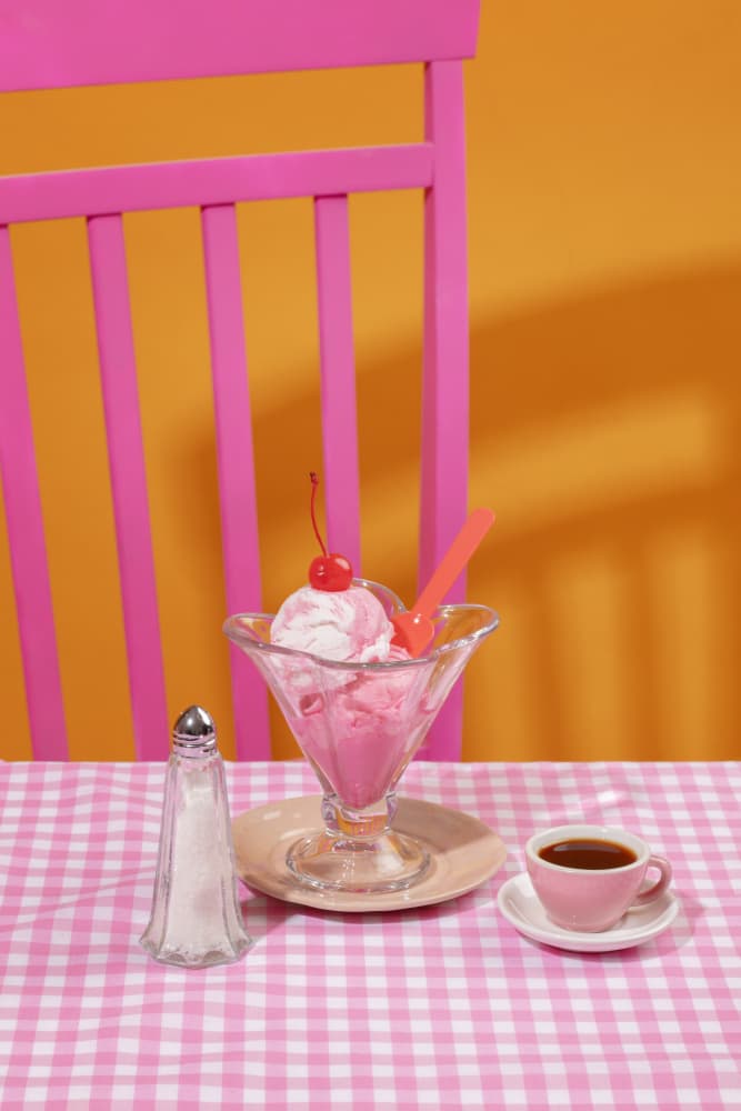 Pink Diner Sundae by Julia Ramiro — canvas wall art