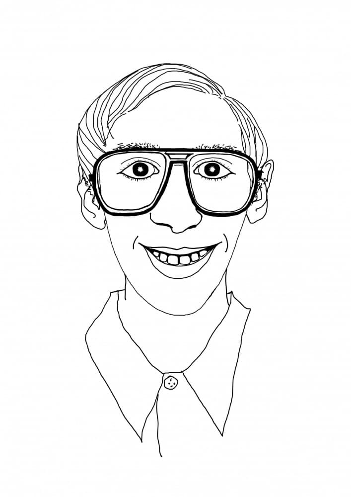 Smiling Man With Glasses by XHOZUCAN — canvas wall art