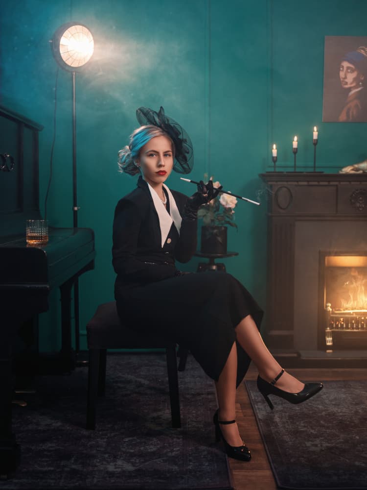 Vintage Noir Elegance by Martin Lee — canvas wall art