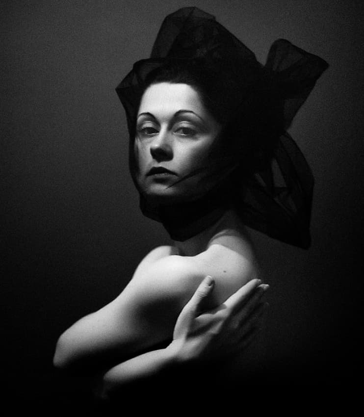 Elegant Veiled Gaze by S.C. — canvas wall art