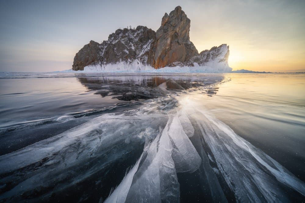 Frozen Lake Sunset by Vasily Iakovlev — canvas wall art