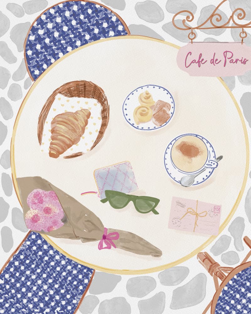 Cafe De Paris Morning by Radhika Modi — canvas wall art