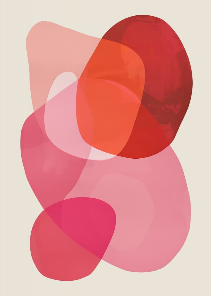 Fluid Red Pink Shapes by Andreas Magnusson — canvas wall art