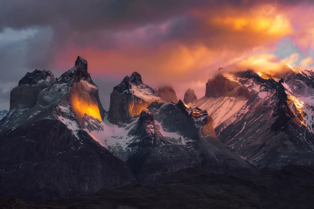 Torres del Paine Glow by Carlos Guevara Vivanco — canvas wall art