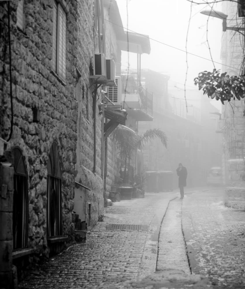 Solitary Foggy Path by Rachel Pansky — canvas wall art