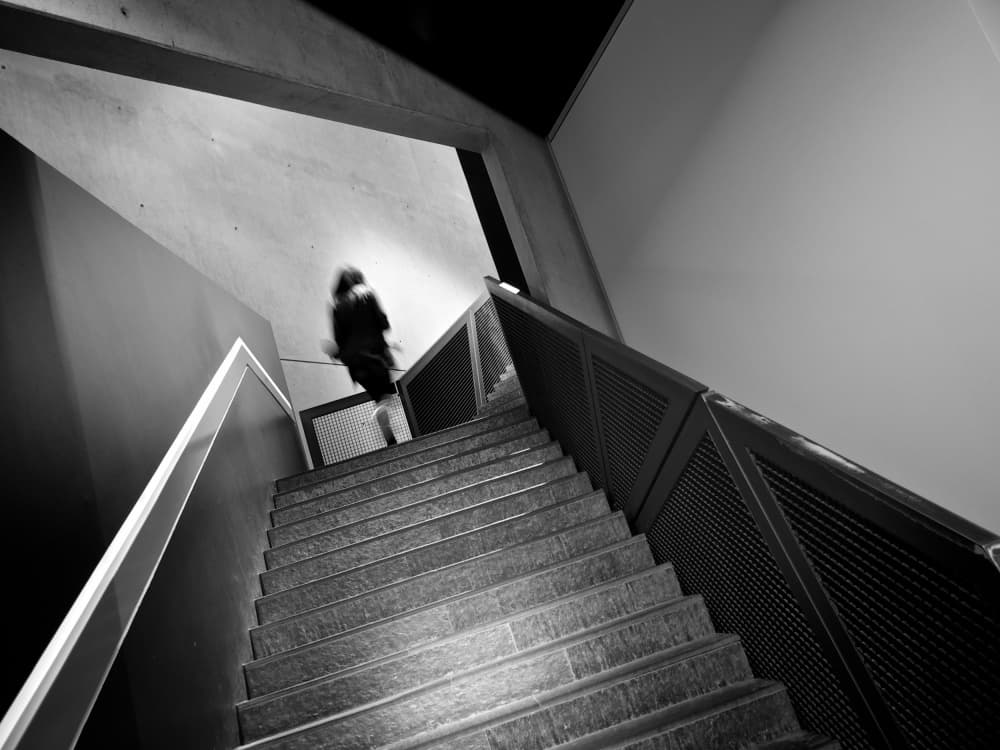 Ascending Dark Stairs by Magdalena Roeseler — canvas wall art