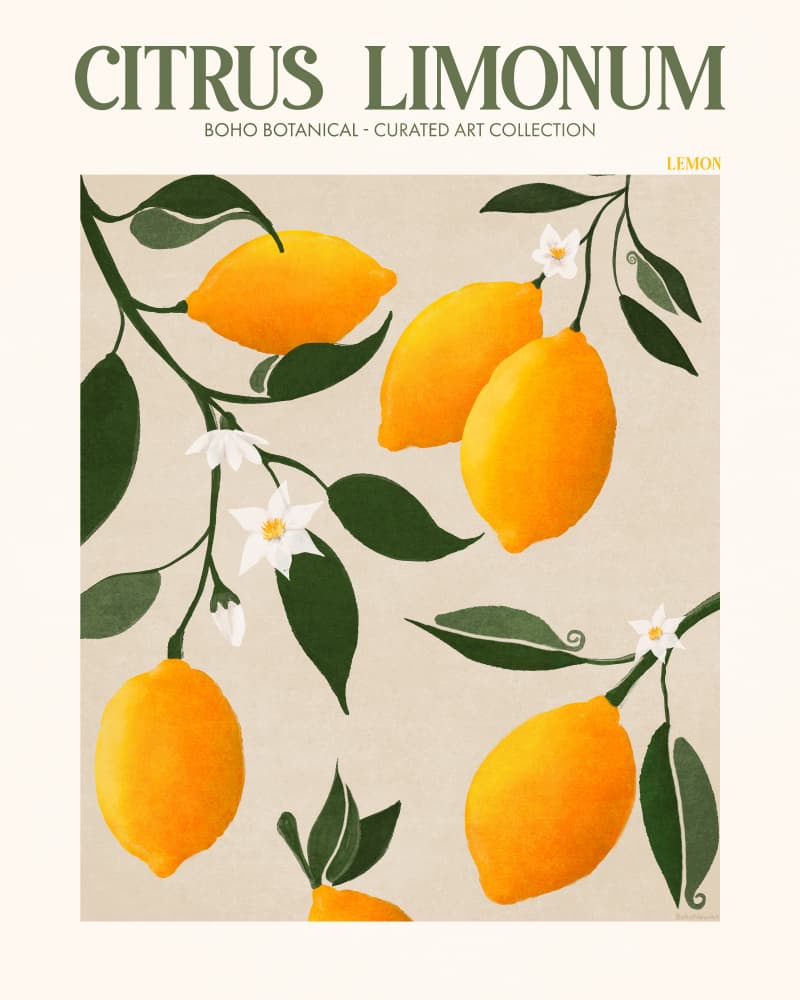 Golden Citrus Delight by Emel Tunaboylu — canvas wall art