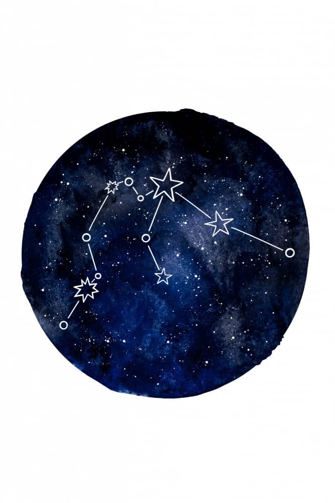 Aquarius Starry Constellation by EMELIEmaria — canvas wall art
