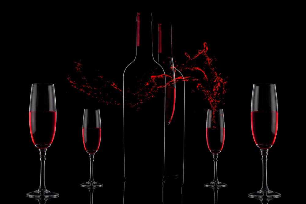 Elegant Wine Glasses Splash by Saleh Swid — canvas wall art