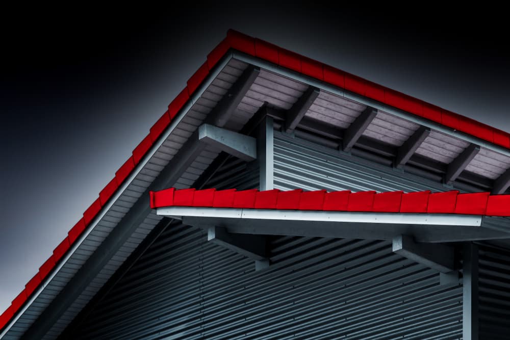 Red Roof Architecture by Jürgen Muß — canvas wall art