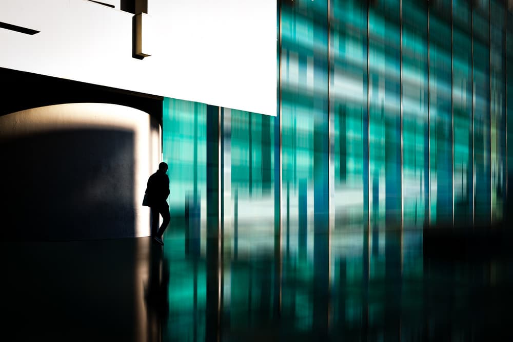 Urban Solitude Blue Glass by Gaia Rampon — canvas wall art