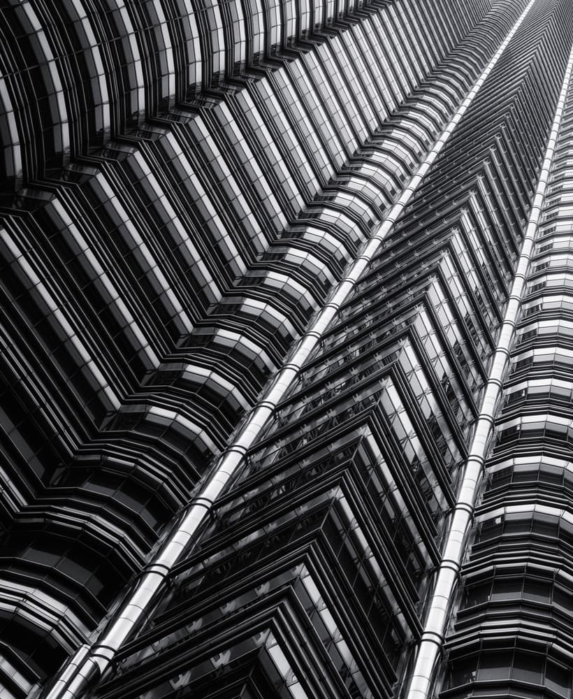 Geometric City Tower by Ahmed Thabet — canvas wall art