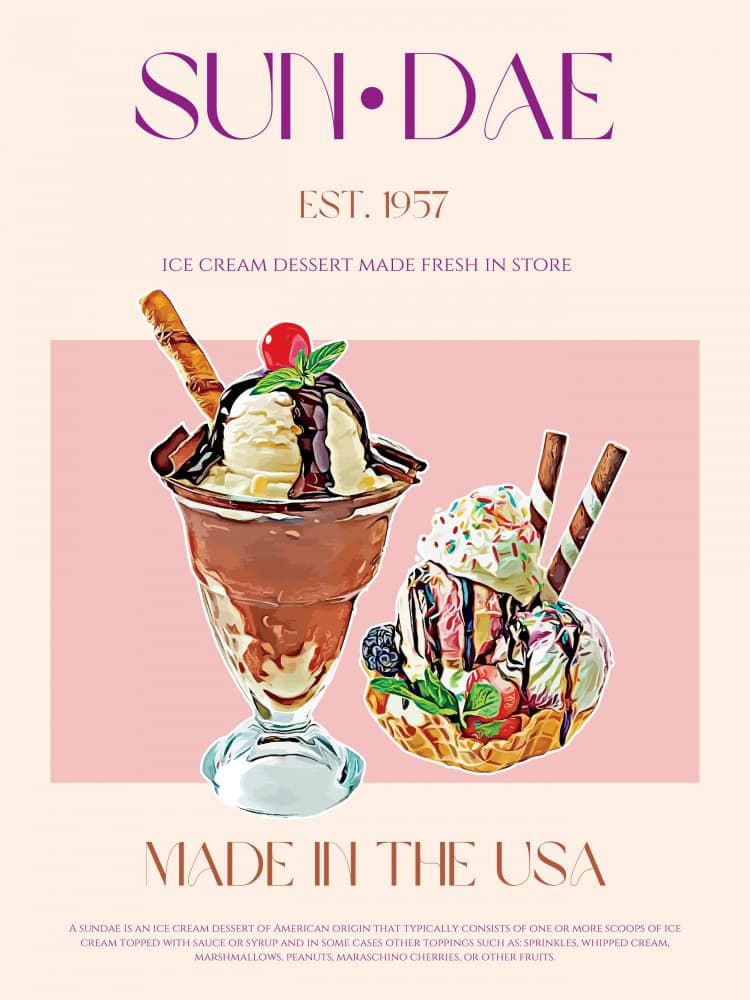 Delicious Sundaes by Nazma Khokhar — canvas wall art