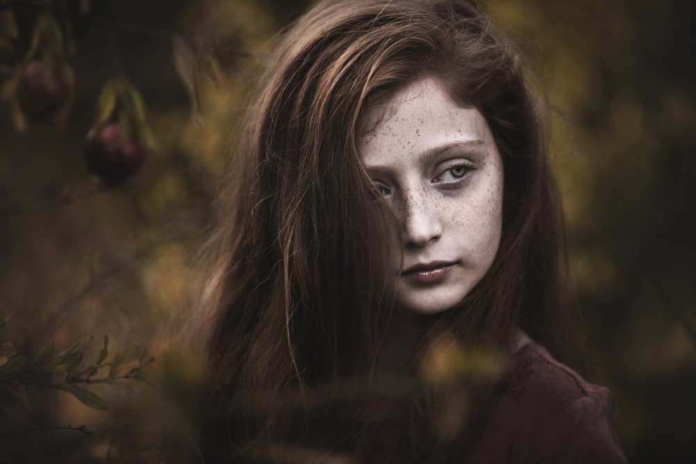 Pensive Redhead Portrait by AYMAN KHRBAWE — canvas wall art