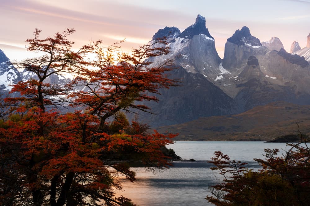 Patagonia Autumn Peaks by carmenvillar — canvas wall art
