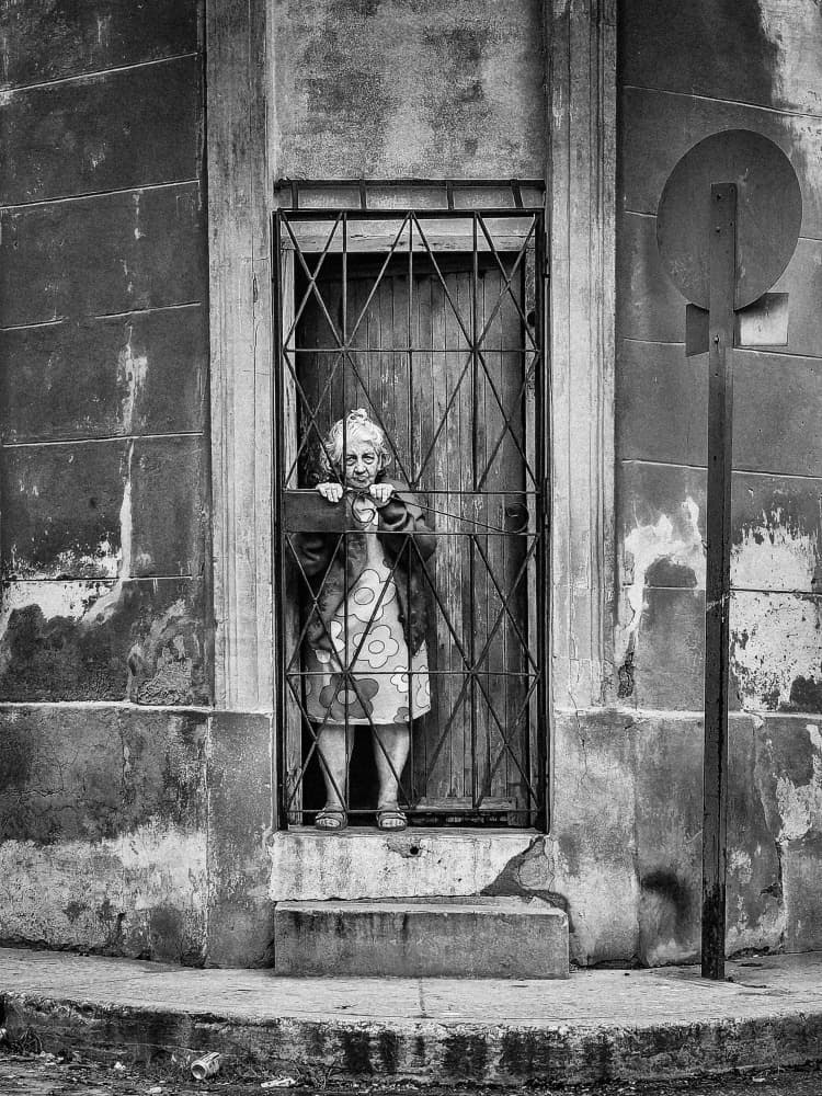 Old Woman At Gate by Andy Bauer — canvas wall art