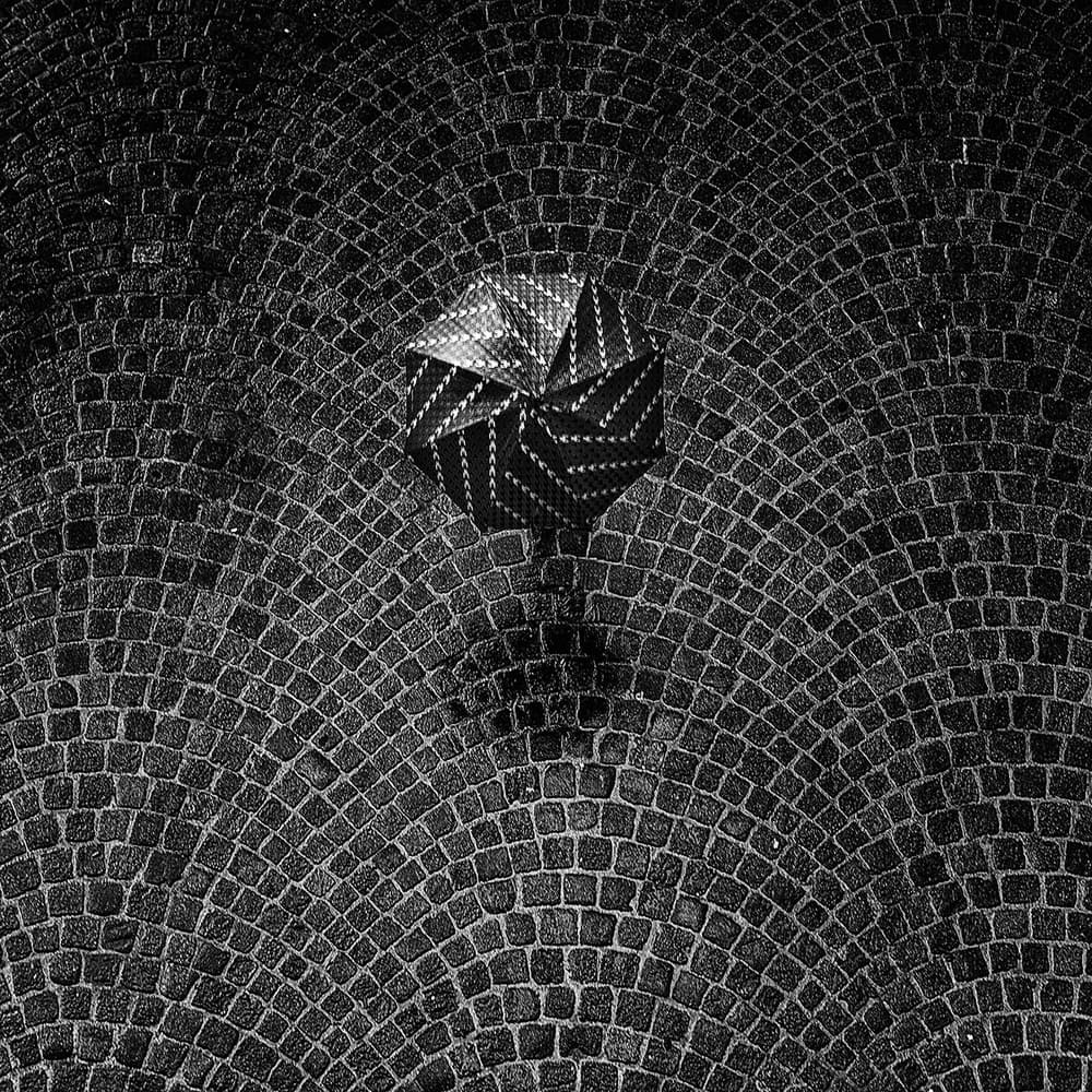 Monochrome Umbrella Cobblestone Pattern by Massimo Della Latta — canvas wall art