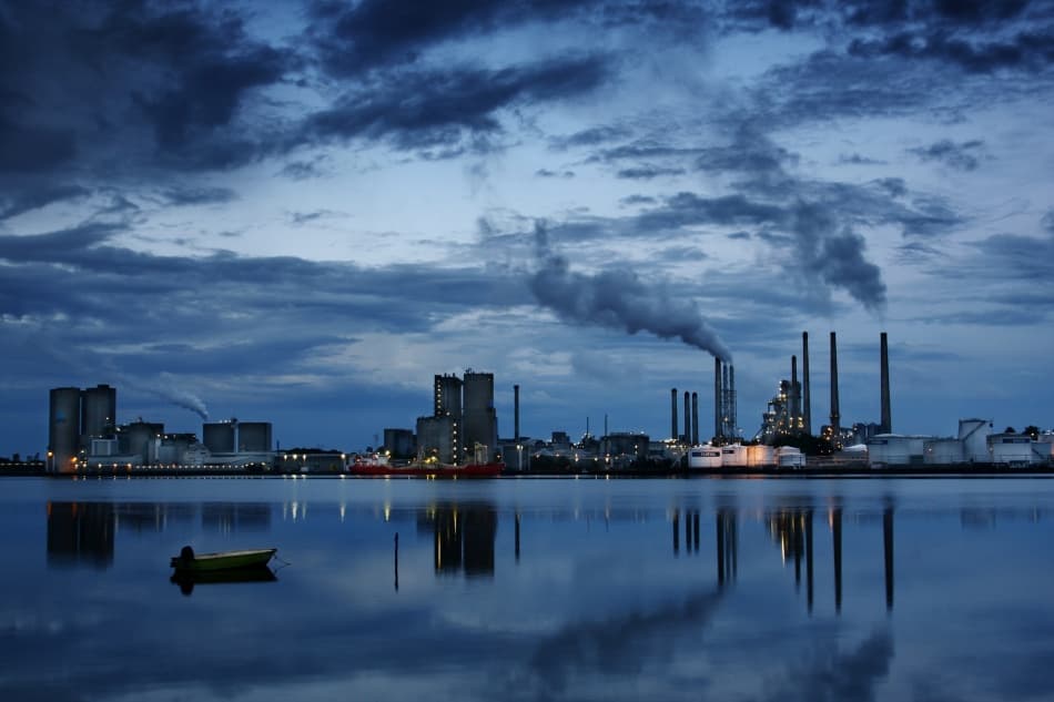 Industrial Dusk Waterfront by Niels Christian Wulff — canvas wall art