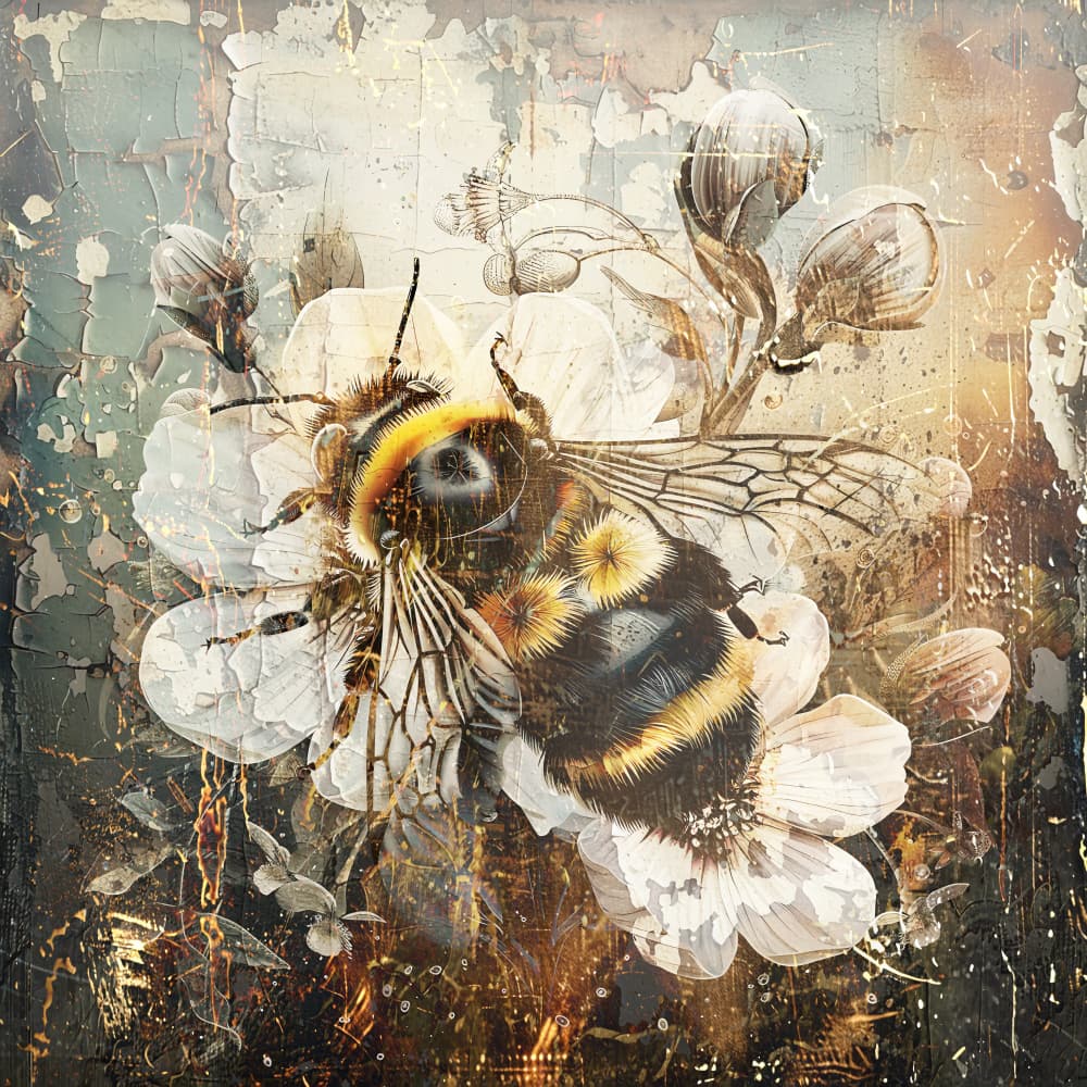 Fuzzy Bumblebee Bloom by Rafal Kulik — canvas wall art