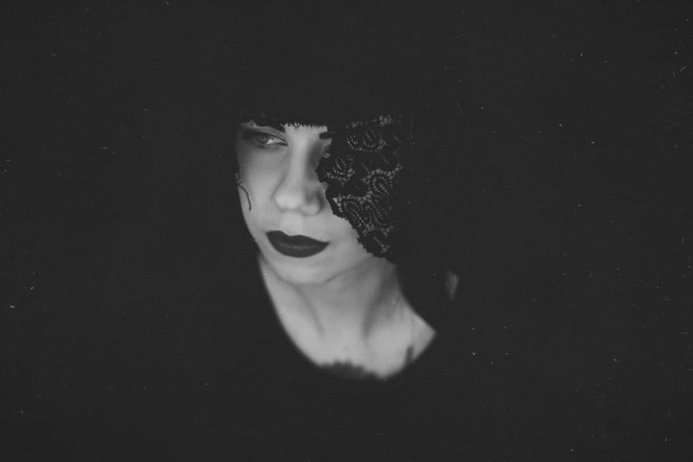 Mysterious Lace Portrait by Moreno — canvas wall art