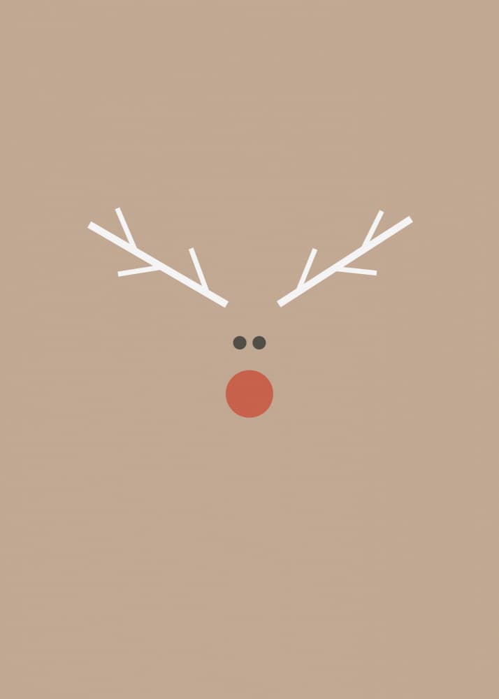 Minimalist Reindeer Face by Kristina N. - SoulArt Shop — canvas wall art