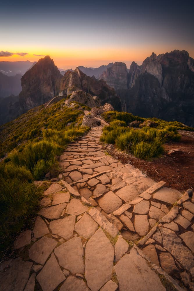 Mountain Path Sunset by Ionut Petrea — canvas wall art