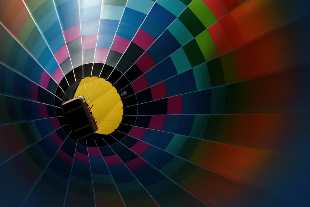 Inside Colorful Hot Air Balloon by Erhard Batzdorf — canvas wall art