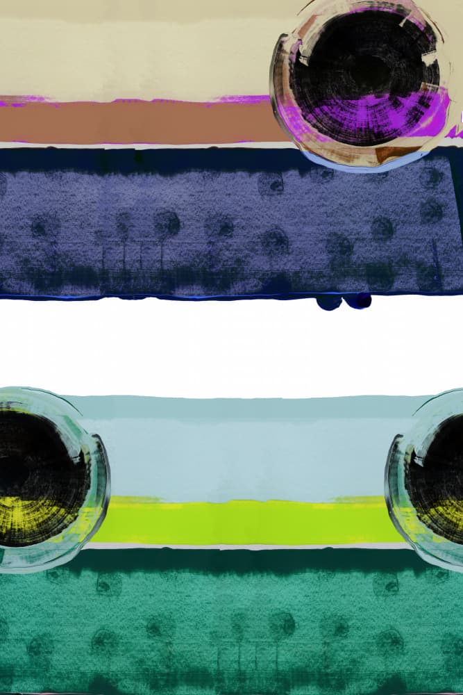 Layered Colors and Circles by cartissi — canvas wall art