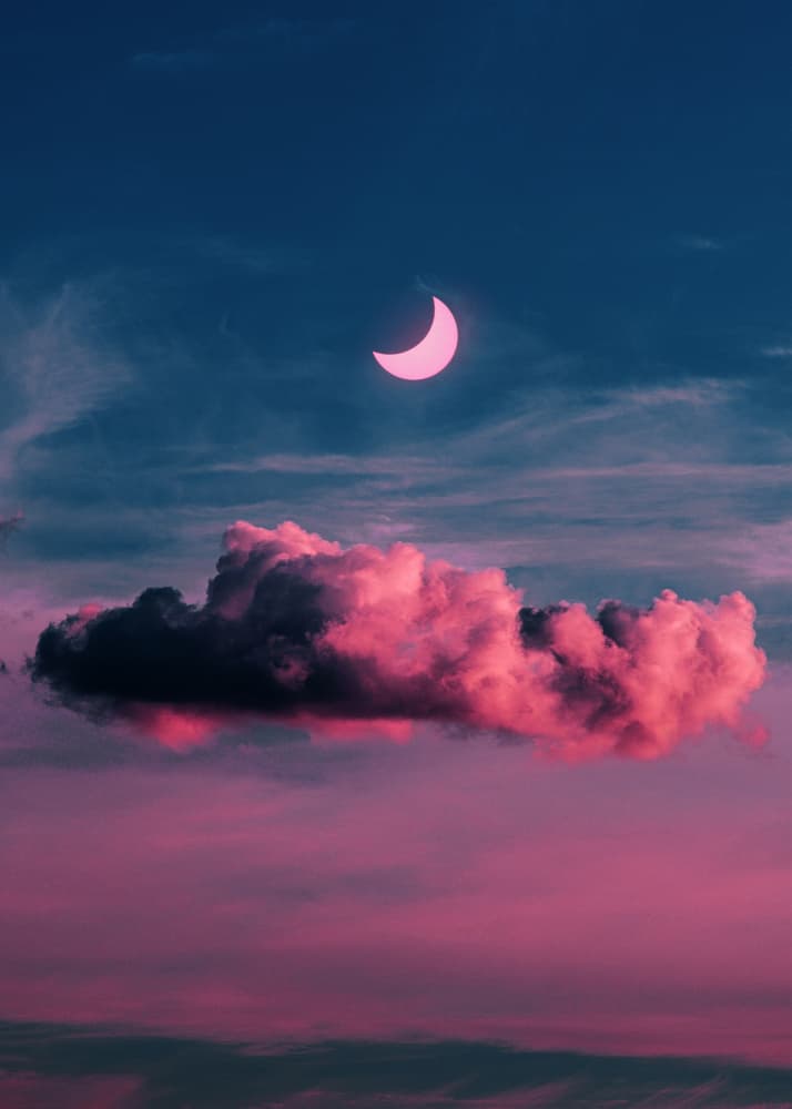 Pink Crescent Sky by Ariz Rab — canvas wall art