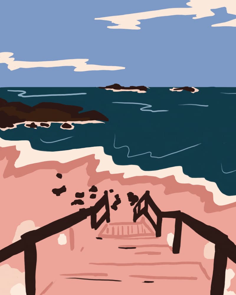 Coastal Stairs to Sand by Kintsugi99 — canvas wall art
