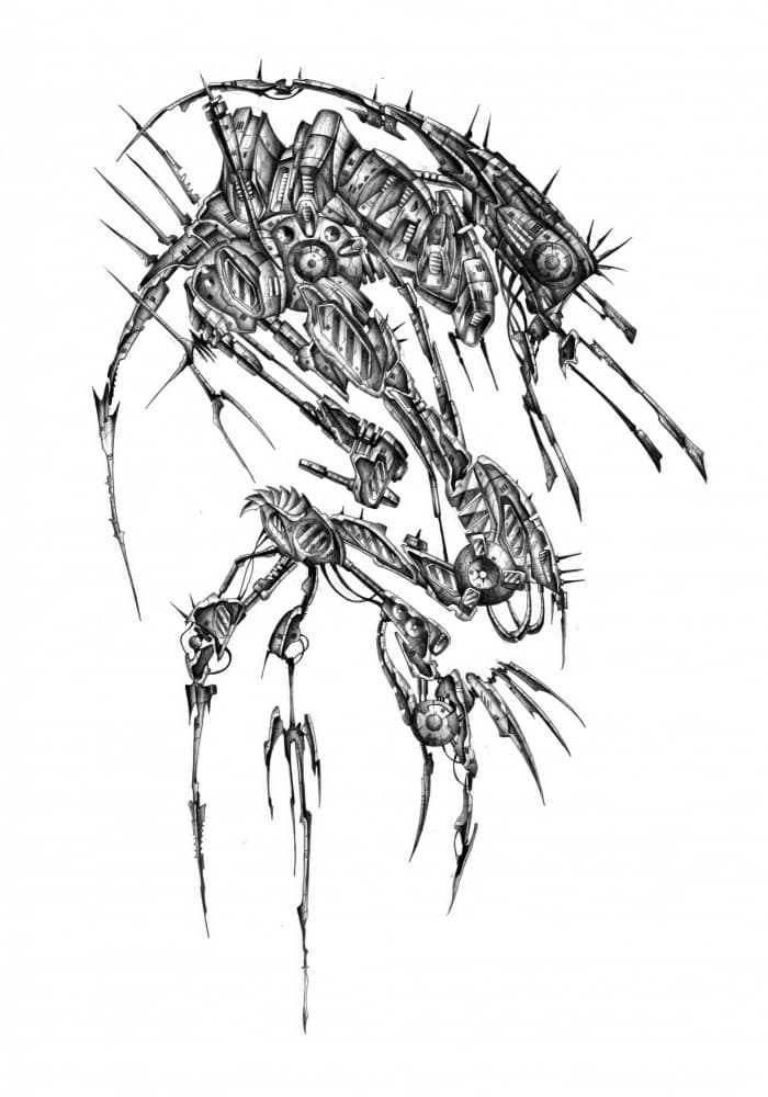 Spiked Mechanical Creature by Kulik — canvas wall art